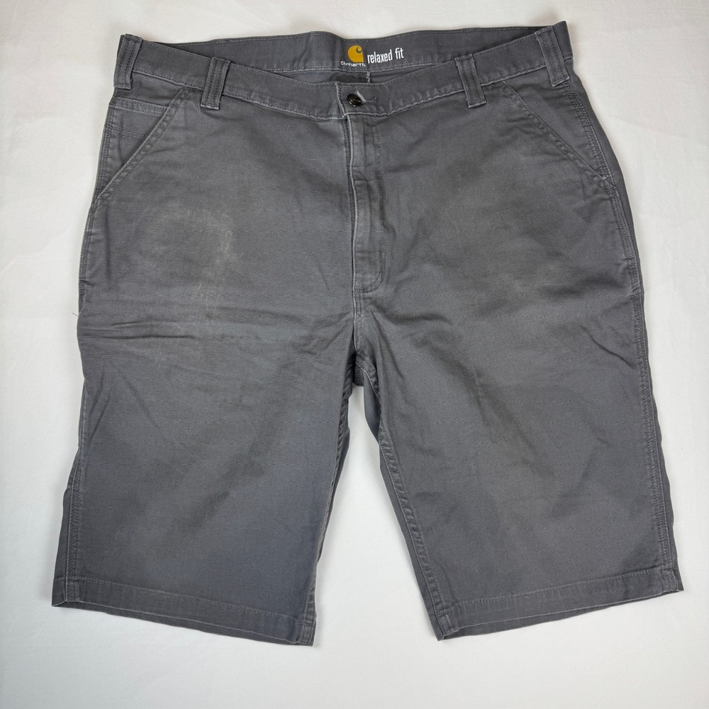 Carhartt Mens Relaxed Fit Canvas Work Shorts Gray 103110-039 Size 40